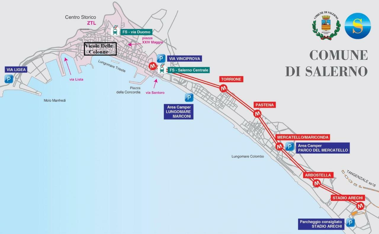 Casa Vacanza "Al Vicolo Delle Colonne" Salerno Eksteriør billede